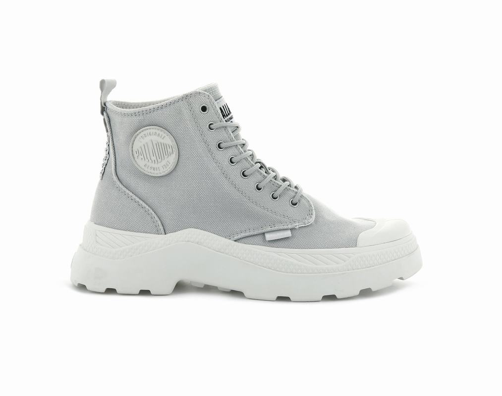 Zapatos Palladium Pallakix Hi Canvas Altas Mujer - Gris ||ITUN-98760||